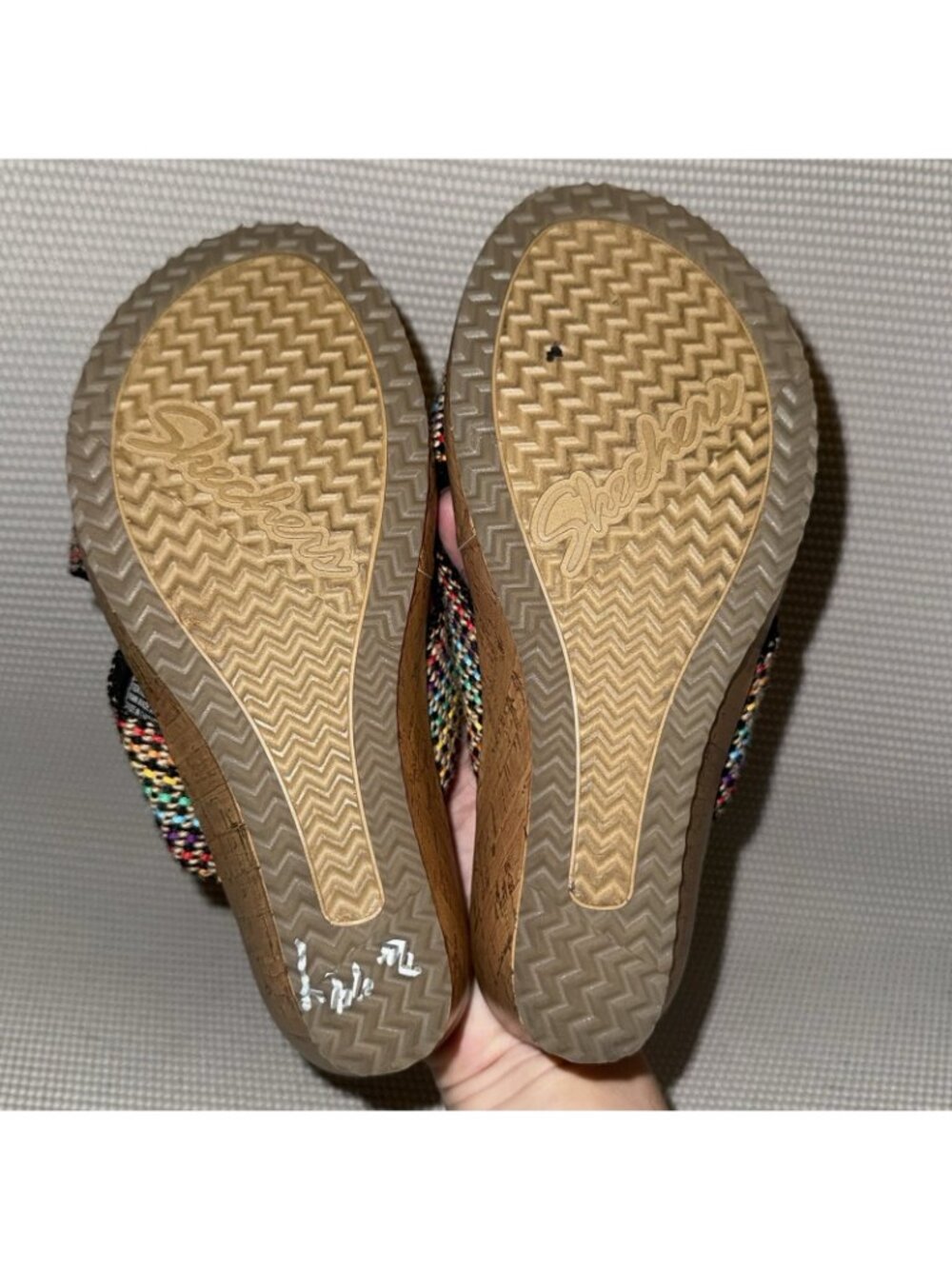 Skechers Cali Beverlee Criss Cross Rainbow Pride Wedge Sandals Women’s Size 6 - Picture 7 of 9